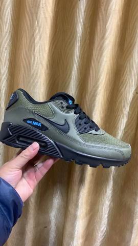 Cheap Nike Air Max 90 Men's Women's Shoes Olive Black Blue-116